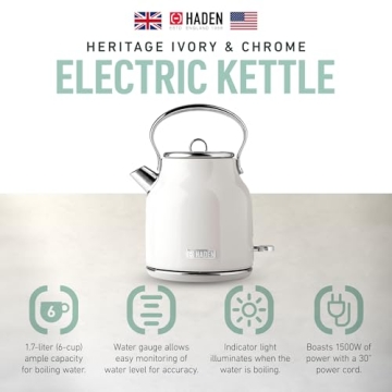 Haden Heritage Electric Kettle Vintage Style Auto Shutoff