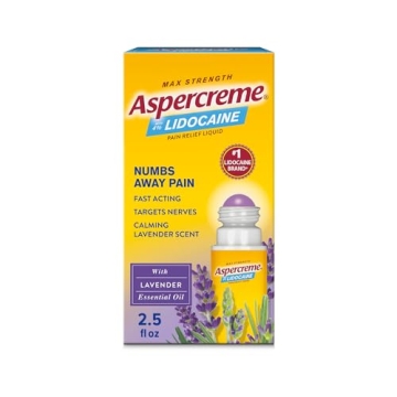 Aspercreme Essential Oils Lidocaine Pain Relief Roll-On - Fast-Acting, Convenient, and Soothing Reli...