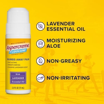 Aspercreme Essential Oils Lidocaine Pain Relief Roll-On 2.5 Oz