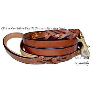 Soft Touch Collars Padded Leather Dog Collar, Brown Medium, Genuine Real Leather, Great for Male or Female Dogs, 20" Inches Long x 1" Inch Wide, Fits Neck Size 14.5" to 17.5"