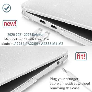 May Chen Glitter Hard Shell Case for MacBook Pro 13 inch A2338 M2 M1 2022 2021 2020