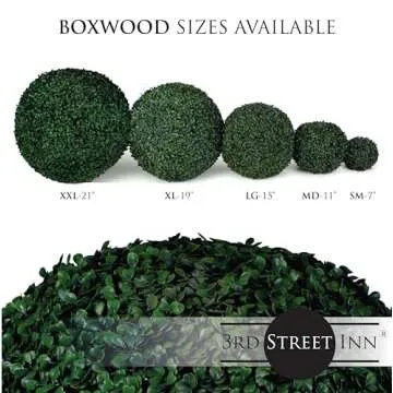 3rd Street Inn Boxwood Topiary Ball - 19" Artificial Topiary Plant - Wedding Decor - Indoor/Outdoor Artificial Plant Ball - Topiary Tree Substitute (2, Boxwood)