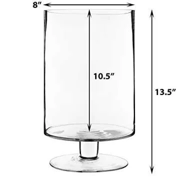 CYS EXCEL Glass Hurricane Pillar Candle Holder - Elegant Centerpiece