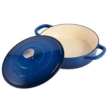 Crock-Pot Artisan Cast Iron Braiser - 5 Quart Sapphire Blue