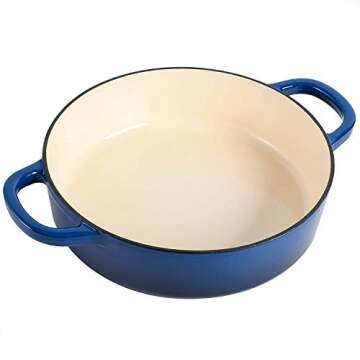 Crock-Pot Artisan Cast Iron Braiser - 5 Quart Sapphire Blue