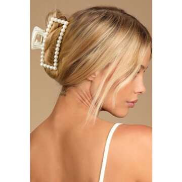 DEEKA Bridesmaid Gifts Set of 8 Bridesmaid Proposal Gift Pearl Bride Hair Clips with Ribbon Large Hair Clips Bachelorette Party Favors Bridal Party Present Gifts (White&Green)