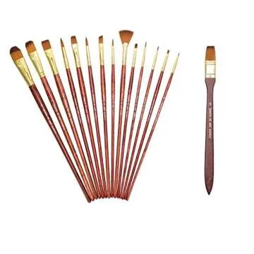 Santa Fe Art Supply Paint Brush Set - 15+1 Professional Kit