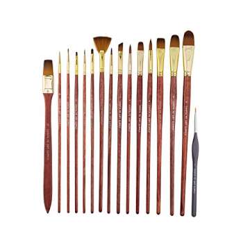 Santa Fe Art Supply Paint Brush Set - 15+1 Professional Kit