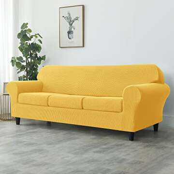 PENDEJATO Stretch Sofa Slipcover, Soft Jacquard Couch Covers Sofa Covers for 3 Cushion Couch Sofa Wa...