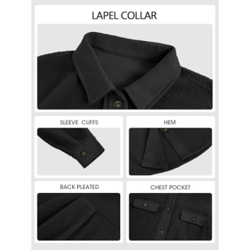 Fisoew Oversized Button Down Shirt Jacket for Women