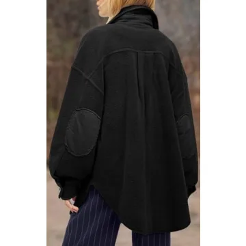 Fisoew Oversized Button Down Shirt Jacket for Women