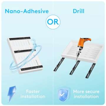 Pull Out Cabinet Organizer, Expandable Slide Out Drawers for Cabinets Fixed with Adhesive Nano Film, Heavy Duty Roll Out Shelves for Kitchen Base Cabinet Organization, Pantry, Bathroom, White (1PC)