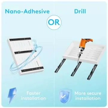 Pull Out Cabinet Organizer, Expandable Slide Out Drawers for Cabinets Fixed with Adhesive Nano Film, Heavy Duty Roll Out Shelves for Kitchen Base Cabinet Organization, Pantry, Bathroom, White (1PC)