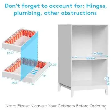 Pull Out Cabinet Organizer, Expandable Slide Out Drawers for Cabinets Fixed with Adhesive Nano Film, Heavy Duty Roll Out Shelves for Kitchen Base Cabinet Organization, Pantry, Bathroom, White (1PC)