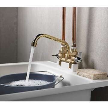 Homewerks Laundry Faucet with Brass Housing and Swivel Spout