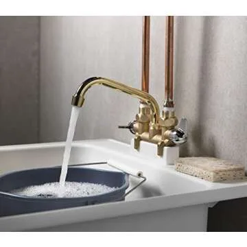 Homewerks Laundry Faucet with Brass Housing and Swivel Spout