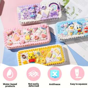 ASTRYAS Simulation Fake Whipped Cream Glue, 2PCS Decoden Cream Clay Glue Silicone Cream Adhesive Ket...