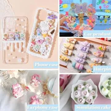 ASTRYAS Simulation Fake Whipped Cream Glue, 2PCS Decoden Cream Clay Glue Silicone Cream Adhesive Ket with 2 Plastic Decorating Mouth, Charm Craft Resin Decoration for Phone Case Making DIY Craft