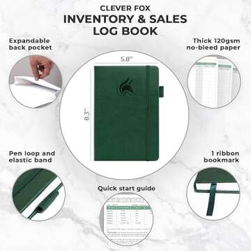 Clever Fox Inventory & Sales Log Book - Track Purchases, Sales, and Reorders Easily