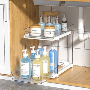 Delamu 2-Tier Multi-Purpose Bathroom Cabinet Organizer for Efficient Storage