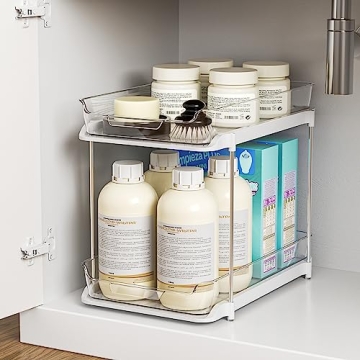Delamu 2-Tier Bathroom Cabinet Organizer for Storage