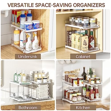 Delamu 2-Tier Bathroom Cabinet Organizer for Storage