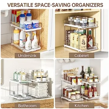 Delamu 2-Tier Bathroom Cabinet Organizer for Storage