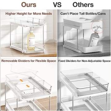 Delamu 2-Tier Bathroom Cabinet Organizer for Storage