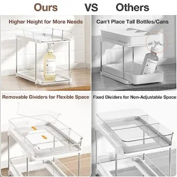 Delamu 2-Tier Bathroom Cabinet Organizer for Storage