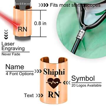 Personalized Rose Gold Stethoscope Name Tag - Perfect Gift for Nurses