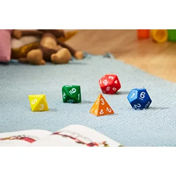 Learning Resources Jumbo Foam Polyhedral Dice, 5 Dice, 4, 8, 10, 20 Sides, Ages 5+ Multicolor, 3 W in