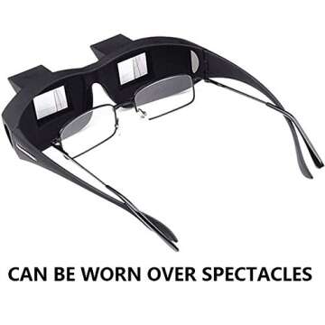 Flammi Lazy Glasses Prism Glasses Horizontal Spectacles Lie Down for Reading/Watching TV (Plastic, B...