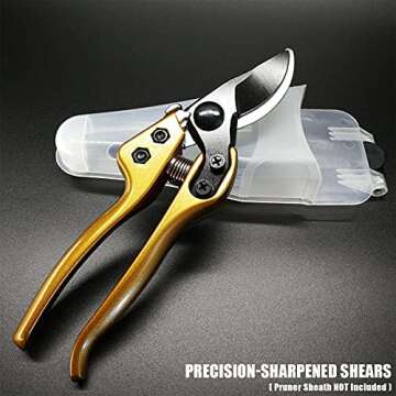 BUGUI Heavy-Duty 8" Pruning Shears for Gardeners