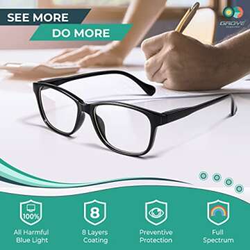 Gaoye Stylish Blue Light Blocking Reading Glasses 6 Pack