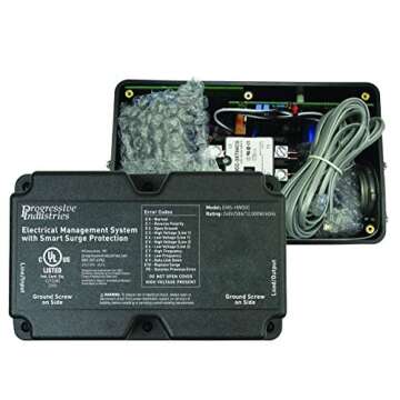 Progressive Industries 50 Amp Heavy Duty RV Surge Protector EMS — Whole House Surge Protection w/Integrated Display and Fault Detection — EMS-HW50C