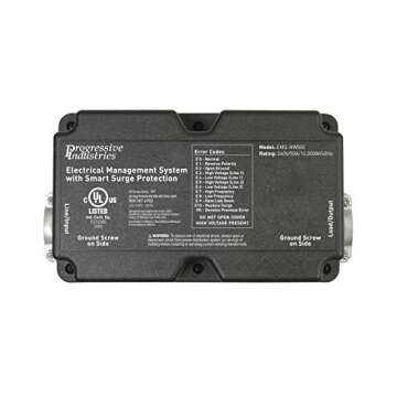 Progressive Industries 50 Amp Heavy Duty RV Surge Protector EMS — Whole House Surge Protection w/Integrated Display and Fault Detection — EMS-HW50C