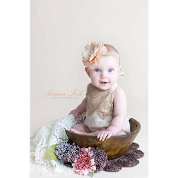 FIOMVA Newborn Infant Baby Girl Clothes Lace Halter Backless Jumpsuit Romper Bodysuit Sunsuit Outfit...