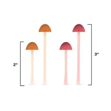 Genuine Fred Magic Sprout, Mini-Mushroom Bookmarks - Set of 4 - Two Sizes & Colors - Soft, Flexible Silicone - Fun Stocking Stuffer, Gift for Book Lovers, Teachers, Back to School - Cottagecore Decor