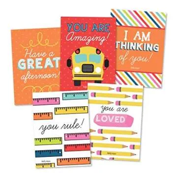 Hadley Designs 25 School Lunch Box Notes For Kids, Inspirational Motivational Cards For Boys Girls F...