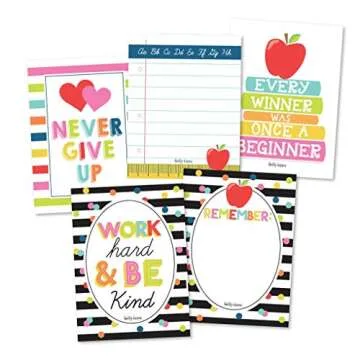 Hadley Designs 25 School Lunch Box Notes For Kids, Inspirational Motivational Cards For Boys Girls From Mom, Encouraging Student Children Teens, Thinking of You Positive Affirmations Encouragement