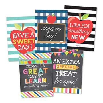 Hadley Designs 25 School Lunch Box Notes For Kids, Inspirational Motivational Cards For Boys Girls From Mom, Encouraging Student Children Teens, Thinking of You Positive Affirmations Encouragement