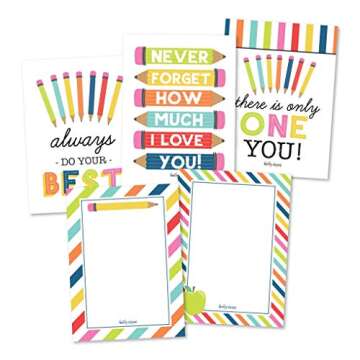 Hadley Designs 25 School Lunch Box Notes For Kids, Inspirational Motivational Cards For Boys Girls From Mom, Encouraging Student Children Teens, Thinking of You Positive Affirmations Encouragement