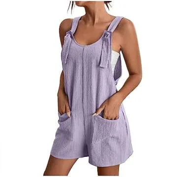 Generic Jumpsuits for Women Summer Shorts Overalls Casual Rompers for Women Overall Shorts Rompers w...