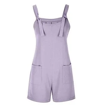 Trendy Women’s Purple Summer Jumpsuit with Pockets