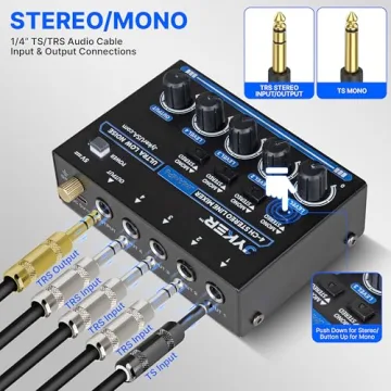 Compact 4 Channel Stereo Mixer for Quality Audio Mixing
