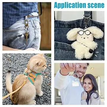 PH PandaHall Key Chain Clips, 16 Pieces 4 Colors Metal Lobster Claw Clasps Swivel Lanyards Trigger Snap Hooks Strap for Keychain Key Rings DIY Bags Jewelry Findings Crafts, 34x14x6.5mm