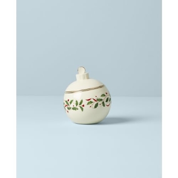 Lenox Holiday Ornament Candy Jar for Festive Decor