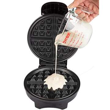 Belgian Waffle Maker- Non-Stick 7" Waffler Iron w Adjustable Browning Control, Electric Baker Makes Thick Fluffy Waffles- Kitchen Essential for Breakfast Morning or Brunch, Housewarming Supplies Gift