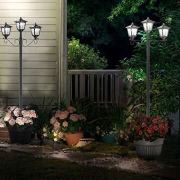 72" Vintage Solar Lamp Post Lights for Outdoor Safety