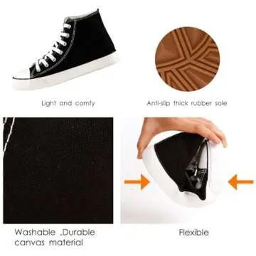 ZGR Women's High-Top Canvas Sneakers - Stylish Comfort